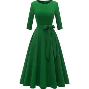 💚 NWT Pinup Retro Vintage 1950s 60s Swing Cocktail Green Rockabilly Dress SIZE